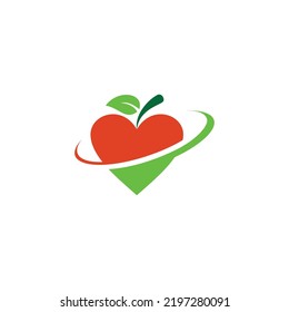 love fruit logo icon icon vector graphic design