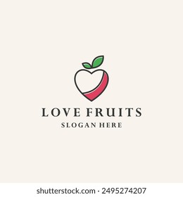 Love Fruit Simple Modern Icon logo design