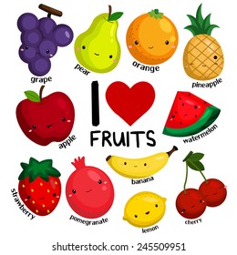 i love fruits (no background)