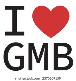 I love Gambia typography vector