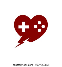 Love Gamepad Logo Vector