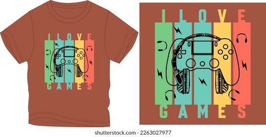 i love games joystick graphic design vector illustration