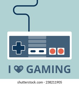 i love gaming. retro gamepad poster 