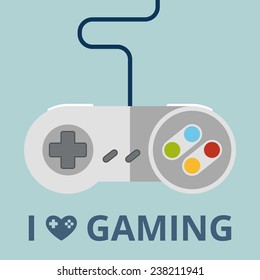 i love gaming. retro gamepad poster 