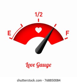 Love gauge. Valentine's Day card design element.