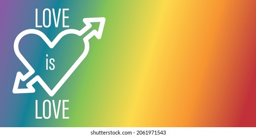 love is love.  Gay concept. LGBT community. Design template for poster, banner, web. Vector illustration,  background.