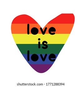 Love is love. gay signs. Hand lettering for your design.