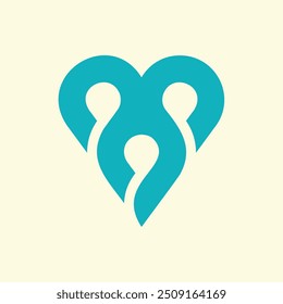 Love Geometric Logo Design Shape.