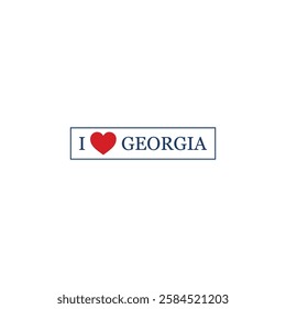 I Love Georgia Letter Vector Template