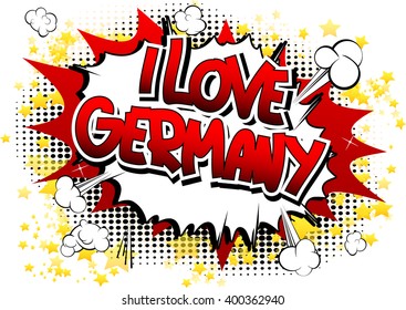 I Love Germany - Comic book style word