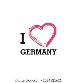 I Love Germany Europe Country Letter Vector Template