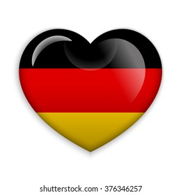  Love Germany.  Flag Heart Glossy Button