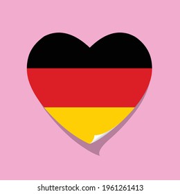 Amo Alemania   ilustración de vector de corazón de bandera