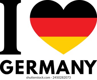 I love Germany with German heart design . Germany love symbol . Vector 