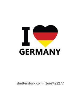 I love Germany. Heart shape national country flag icon. Vector Illustration

