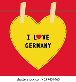 I lOVE GERMANY letter. Card for decoration.