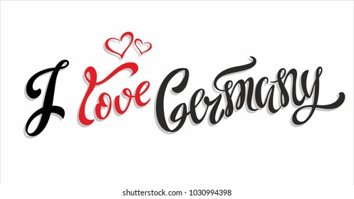I love Germany. Lettering. Travel.    The design concept for the tourism industry. Vector illustration.