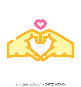 love gesture color icon vector. love gesture sign. isolated symbol illustration