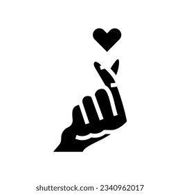 love gesture glyph icon vector. love gesture sign. isolated symbol illustration