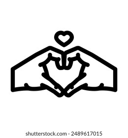 love gesture line icon vector. love gesture sign. isolated contour symbol black illustration