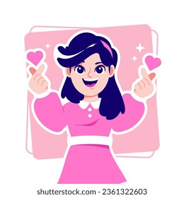 love gesture sweet girl cartoon avatar character