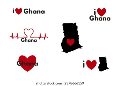 I love Ghana. Patriotic Sublimation Bundle 
