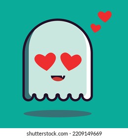 Love ghost chartoon vector , happy Halloween