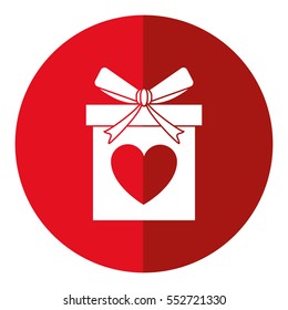 love gift box bow wrapped shadow