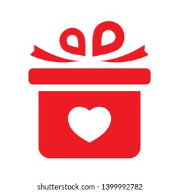 love gift box icon logo illustration