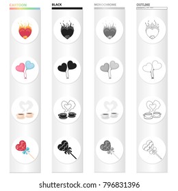 Love, gift, cafe and other web icon in cartoon style.Sweetness, dessert, treats, icons in set collection.