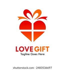 Ilustración de Plantilla de logotipo de diseño de regalo de amor