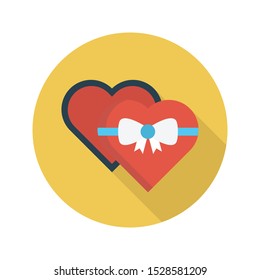 love gift glyph flat vector icon