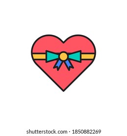 love gift icon vector. filled outline style design. isolated on white background