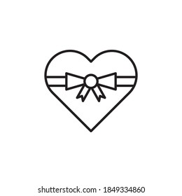love gift icon vector. outline style design. isolated on white background