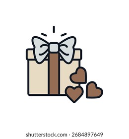 love gift icons. Simple vector icons With Background. Flat style design