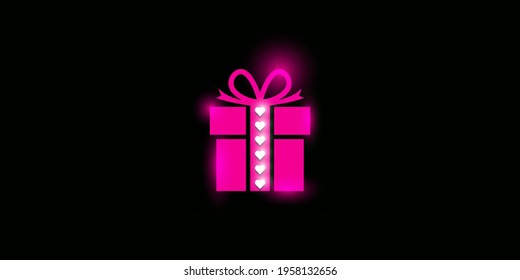 Love gift logo vector template download modern square design with luxury light effect