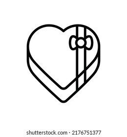 Ilustración vectorial de iconos de contorno de regalo de amor