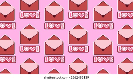 Love, gift, valentine pattern background. Love, gift, valentine illustration pattern. Love, gift, valentine background. Perfect for fabrics, print, textile, wallpaper, and decor. SSTKbackgrounds 