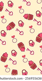 Love, gift, valentine pattern background. Love, gift, valentine illustration pattern. Love, gift, valentine background. Perfect for fabrics, print, textile, wallpaper, and decor. SSTKbackgrounds