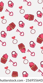 Love, gift, valentine pattern background. Love, gift, valentine illustration pattern. Love, gift, valentine background. Perfect for fabrics, print, textile, wallpaper, and decor. SSTKbackgrounds