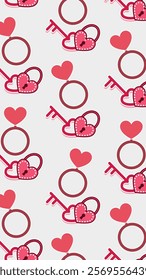 Love, gift, valentine pattern background. Love, gift, valentine illustration pattern. Love, gift, valentine background. Perfect for fabrics, print, textile, wallpaper, and decor. SSTKbackgrounds