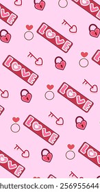 Love, gift, valentine pattern background. Love, gift, valentine illustration pattern. Love, gift, valentine background. Perfect for fabrics, print, textile, wallpaper, and decor. SSTKbackgrounds