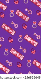 Love, gift, valentine pattern background. Love, gift, valentine illustration pattern. Love, gift, valentine background. Perfect for fabrics, print, textile, wallpaper, and decor. SSTKbackgrounds