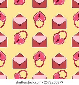 Love, gift, valentine seamless pattern background. Love, gift, valentine illustration. Love, valentine background. Perfect for fabric, textile, wallpaper, decor, print, packaging. SSTKbackgrounds