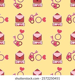 Love, gift, valentine seamless pattern background. Love, gift, valentine illustration. Love, valentine background. Perfect for fabric, textile, wallpaper, decor, print, packaging. SSTKbackgrounds