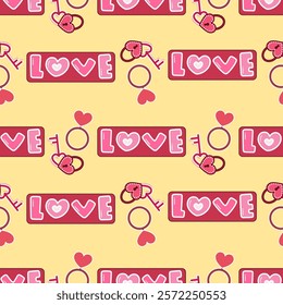 Love, gift, valentine seamless pattern background. Love, gift, valentine illustration. Love, valentine background. Perfect for fabric, textile, wallpaper, decor, print, packaging. SSTKbackgrounds