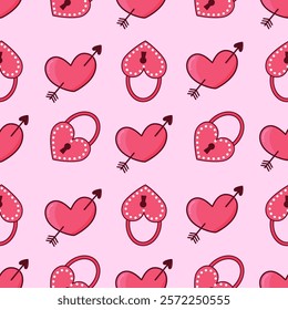 Love, gift, valentine seamless pattern background. Love, gift, valentine illustration. Love, valentine background. Perfect for fabric, textile, wallpaper, decor, print, packaging. SSTKbackgrounds