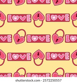 Love, gift, valentine seamless pattern background. Love, gift, valentine illustration. Love, valentine background. Perfect for fabric, textile, wallpaper, decor, print, packaging. SSTKbackgrounds