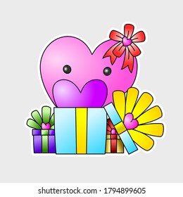 love gifts for greeting cards, stickers and more. Vector Illustration.