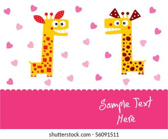 love giraffe couple